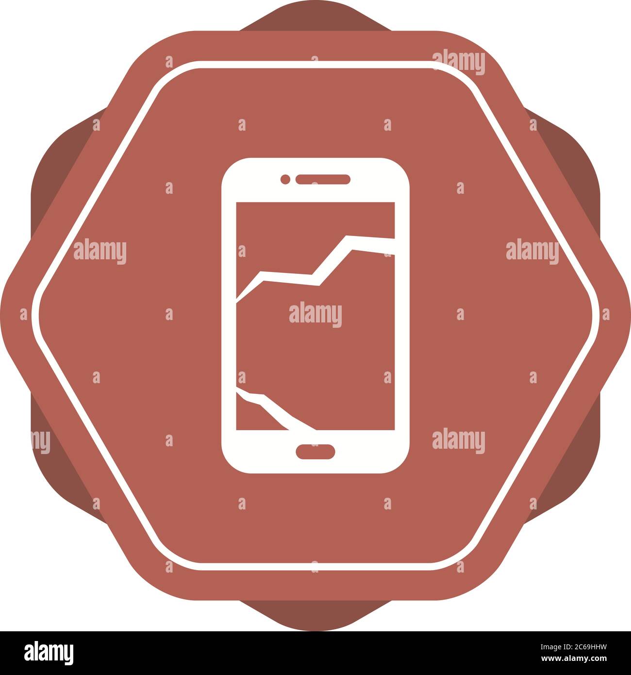 Unique Broken Cell Phone Vector Glyph Icon Stock Vector