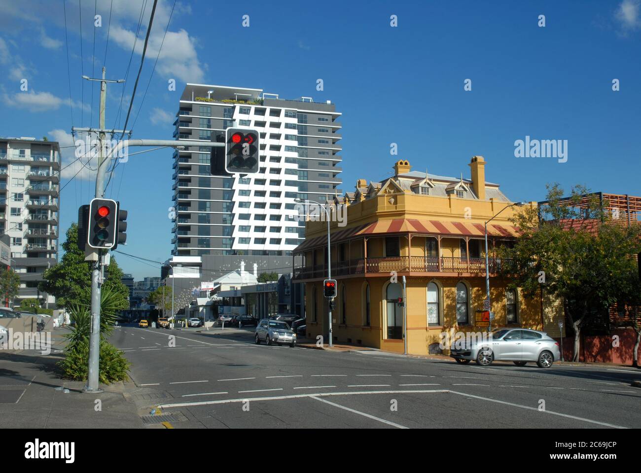 Junction of Gregory Terrace and Brooke Street, Bowen Hills, Brisbane Stock Photo Alamy