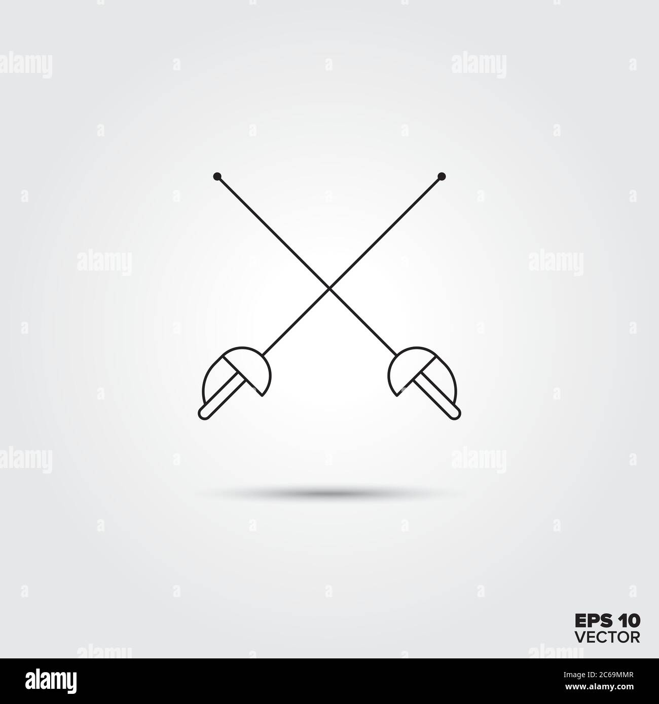 Crossed fencing foils Line Icon Vector Stock Vector Image & Art Alamy