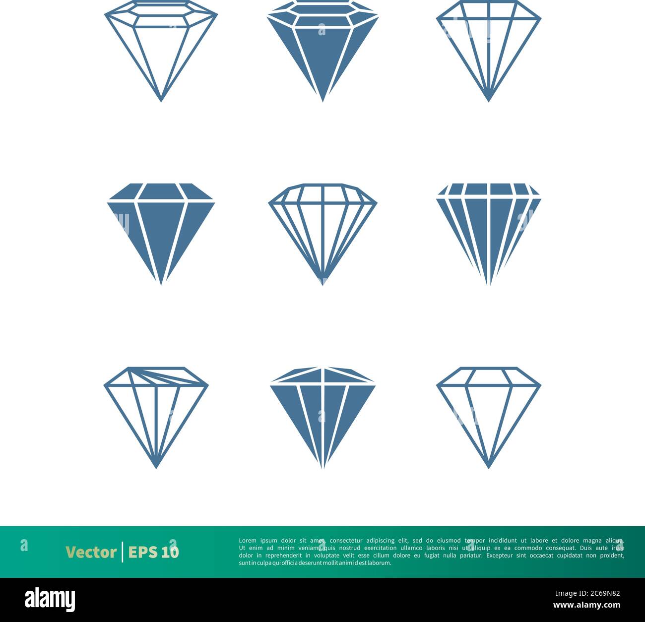Set Diamond Icon Vector Logo Template Illustration Design. Editable Vector EPS 10. Stock Vector