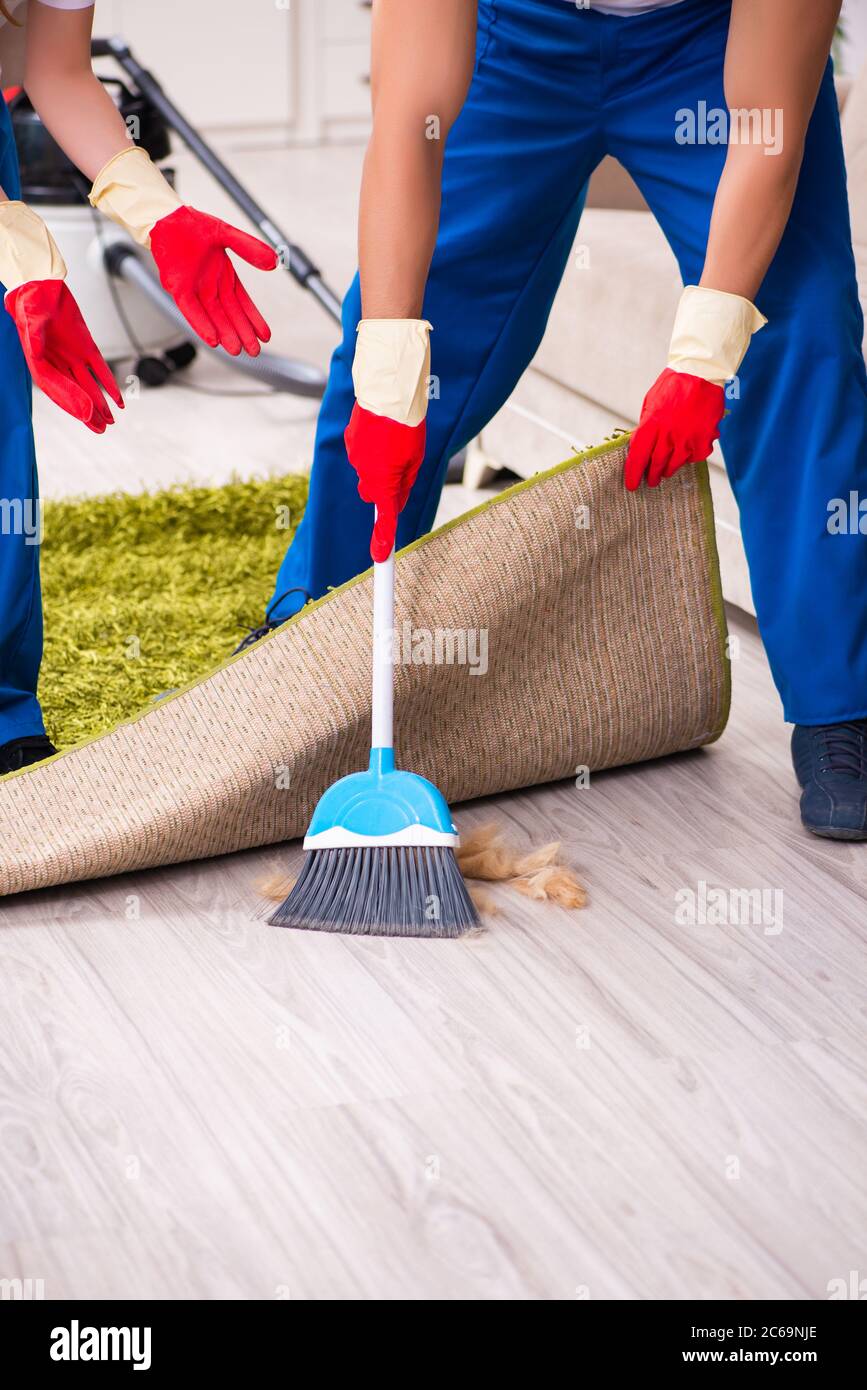 Housework Complete Young pair doing housework at the home Stock Photo - Alamy