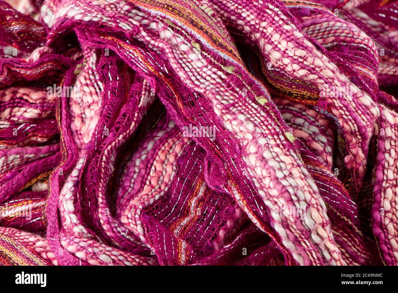 Purple and Pink Shades Textured Fabric Background Stock Photo