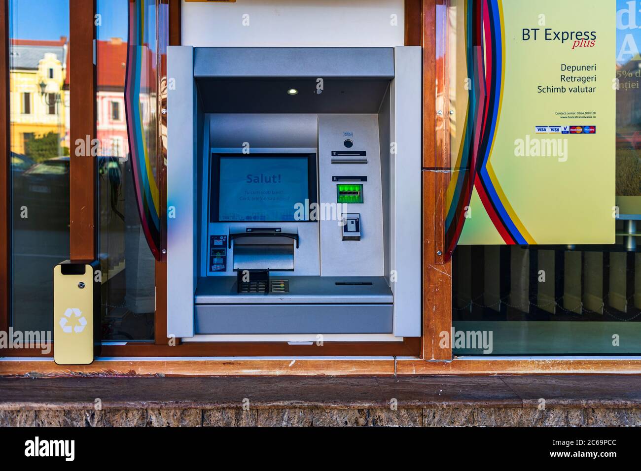 Semicircle Seaport revenge Close up of ATM cash money machine in Lugoj, Romania, 2020 Stock Photo -  Alamy