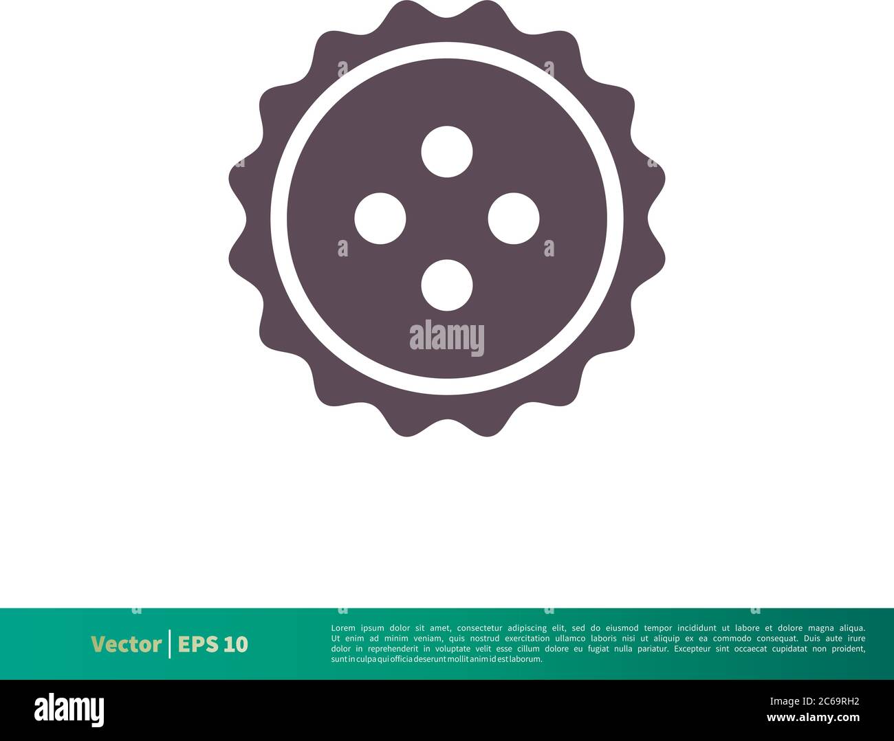 Button, Sewing Icon Vector Logo Template Illustration Design. Editable Vector EPS 10. Stock Vector