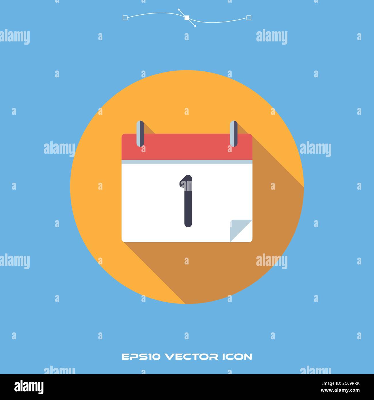 calendar flat design long shadow icon vector Stock Vector