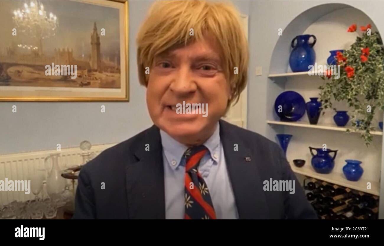 Conservative MP Michael Fabricant for Lichfield speaks remotely from his consituency during Prime Minister's Questions in the House of Commons, London. Stock Photo