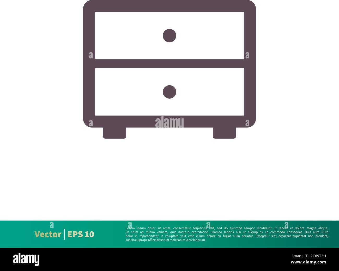 Cabinet Drawer Interior Icon Vector Logo Template Illustration Design. Editable Vector EPS 10. Stock Vector