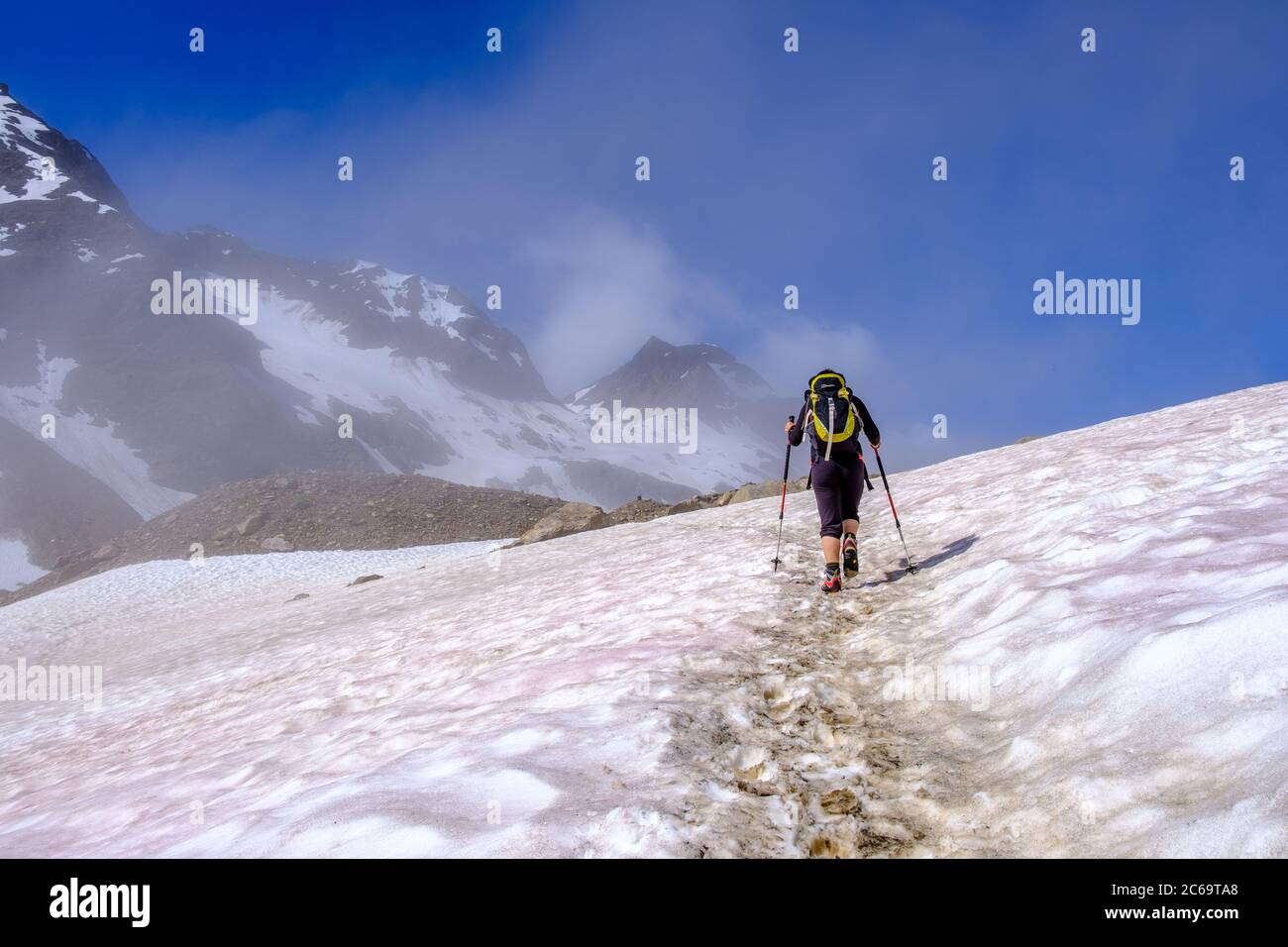Ascending to the Griespass, Swiss Lepontine Alps Stock Photo