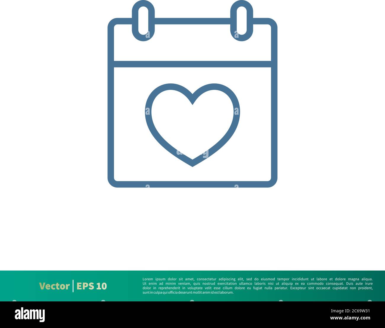 Love, Valentine Calendar Icon Vector Logo Template Illustration Design. Editable Vector EPS 10. Stock Vector