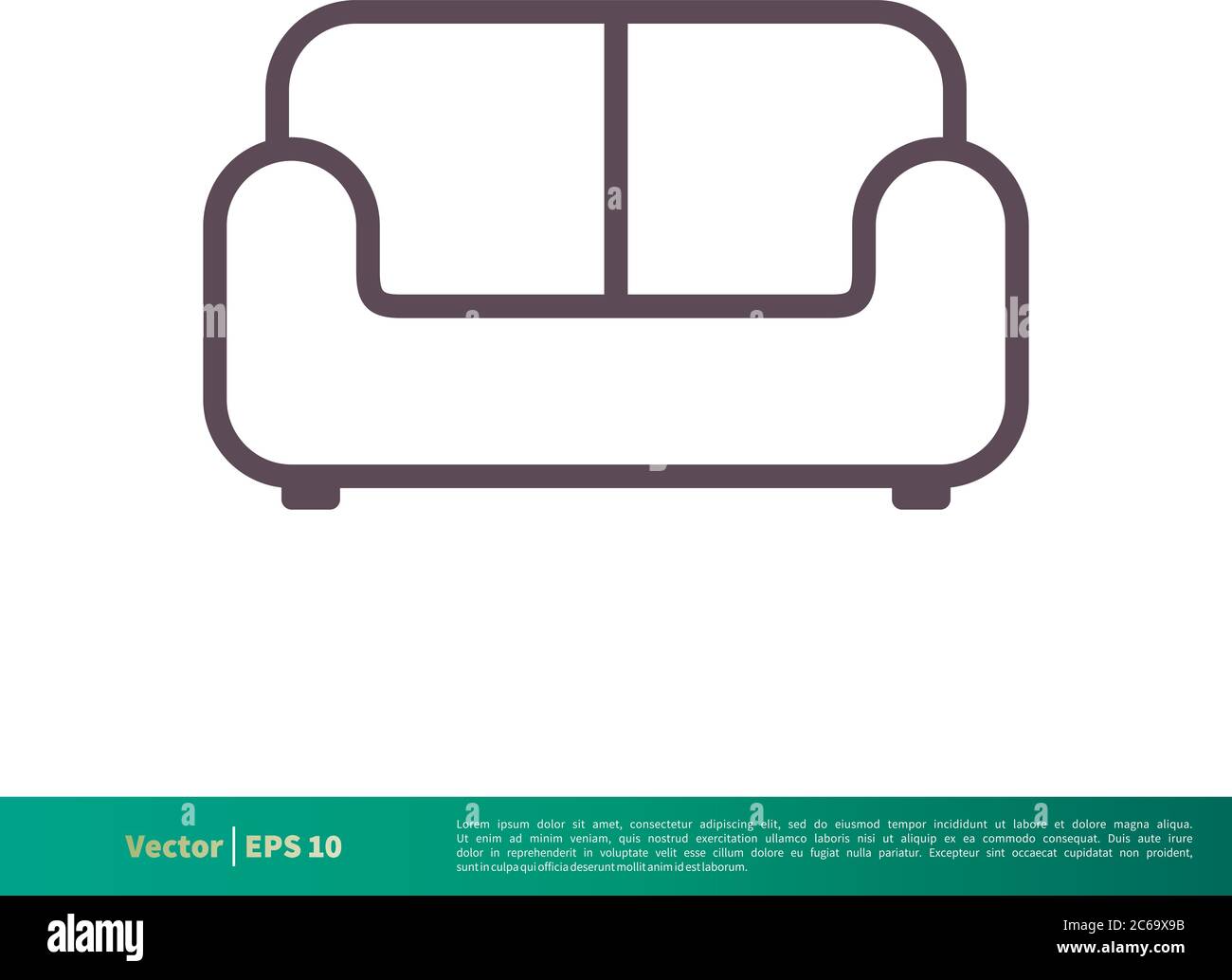 Sofa Couch Icon Vector Logo Template Illustration Design. Editable Vector EPS 10. Stock Vector