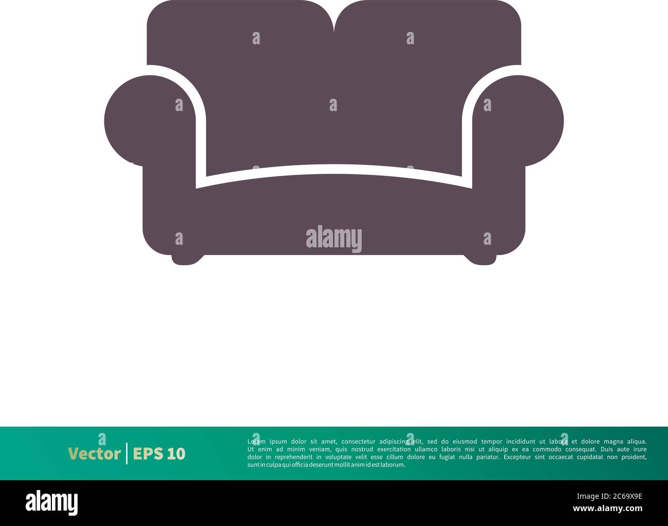 Sofa Couch Icon Vector Logo Template Illustration Design. Editable Vector EPS 10. Stock Vector