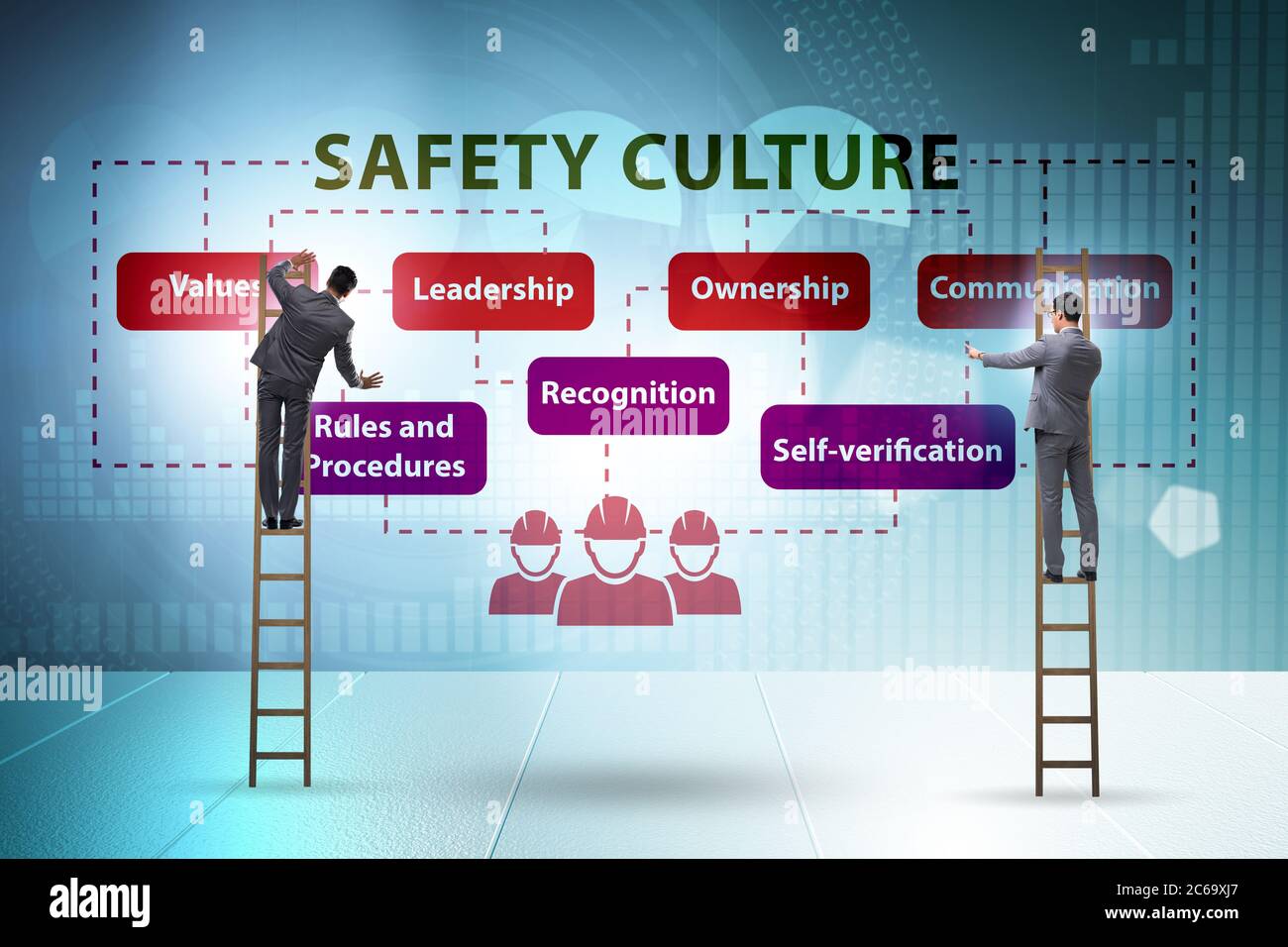 Businessman in the safety culture concept Stock Photo Alamy