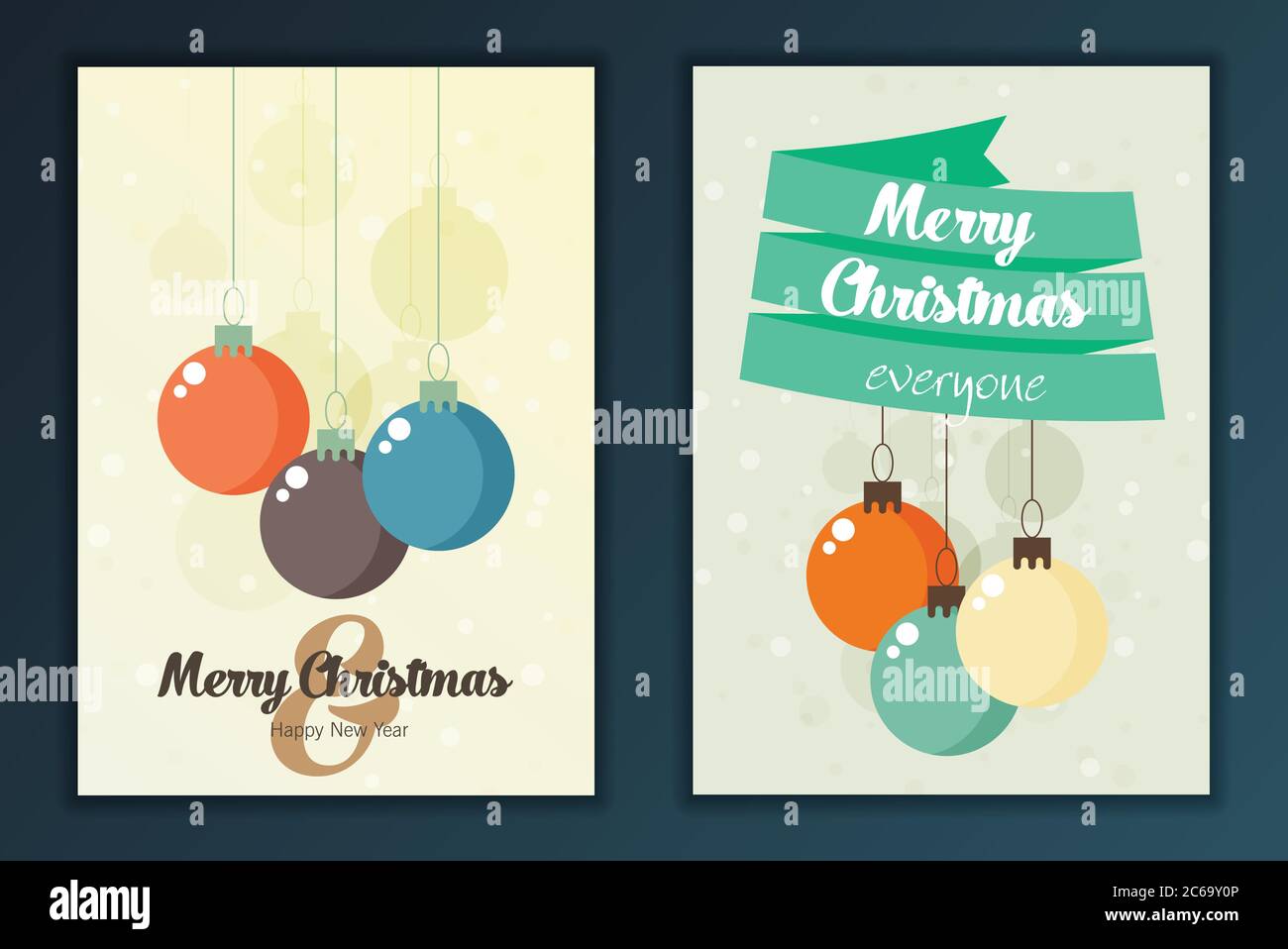 Christmas vintage greeting card. Vector illustration Stock Vector Image ...