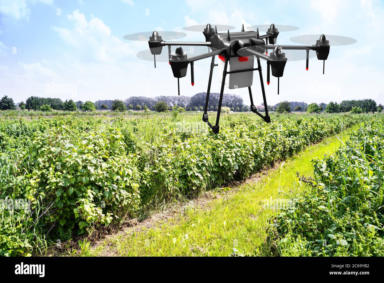 Agriculture Industry Farming Technology At Plant Field Or Farm Stock Photo