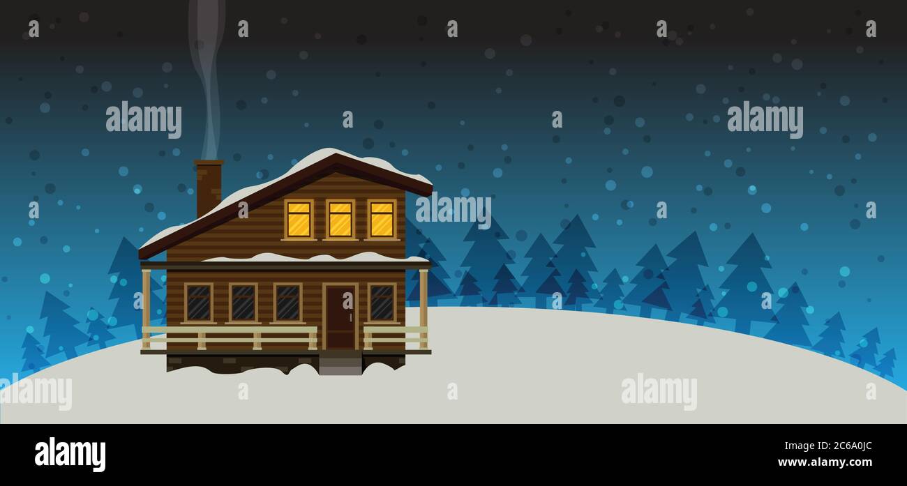Christmas card with house Stock Vector Image & Art - Alamy