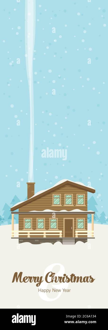 Christmas card with house Stock Vector Image & Art - Alamy