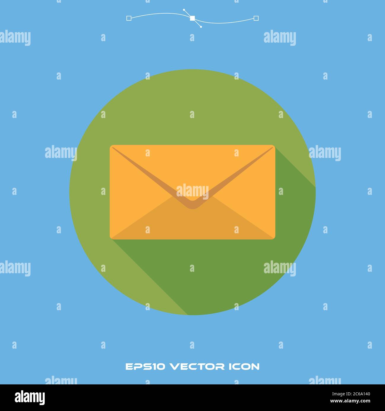 mesage envelope flat design long shadow icon vector Stock Vector