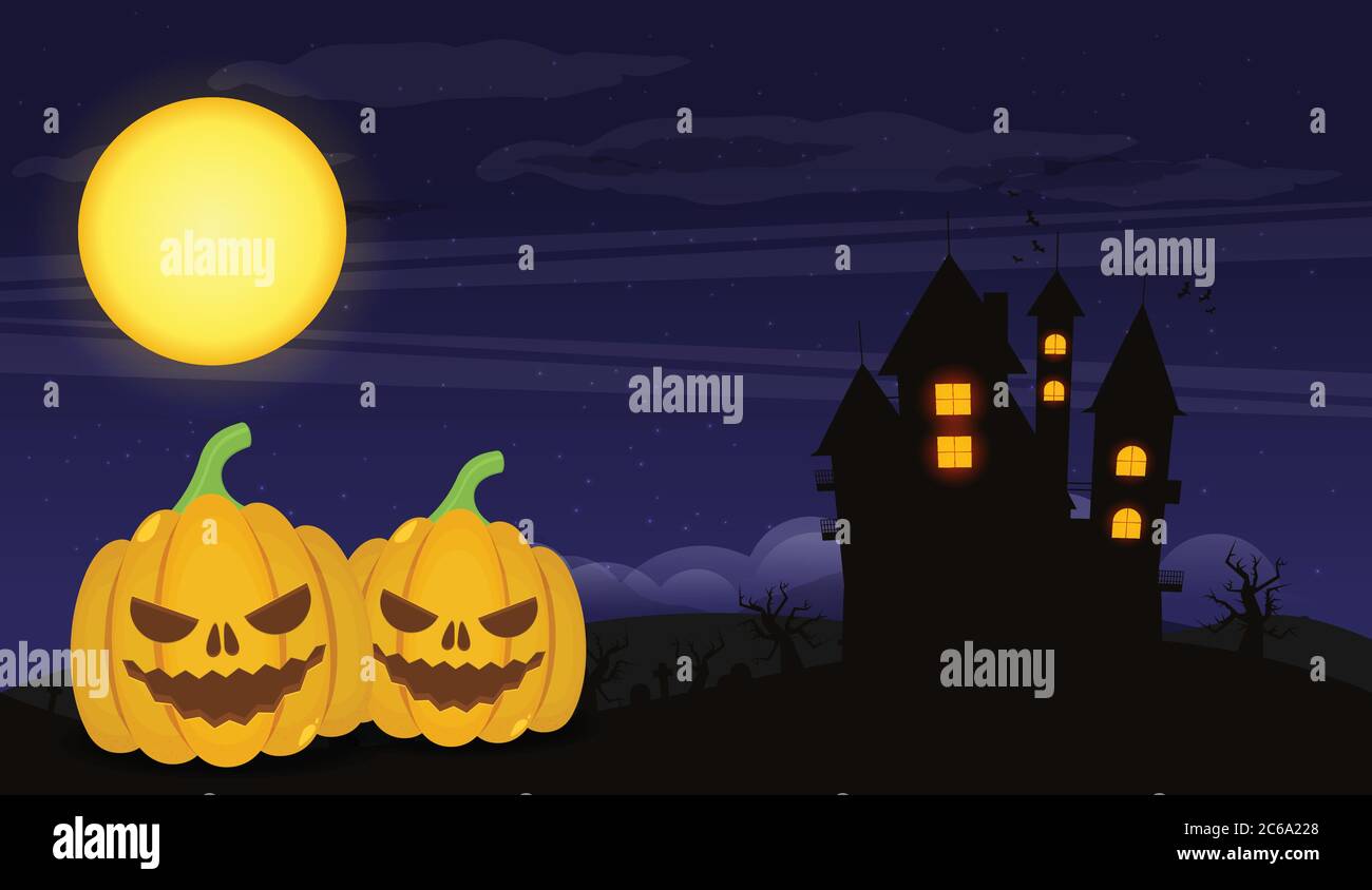 Halloween background flat design vector Stock Vector Image & Art - Alamy