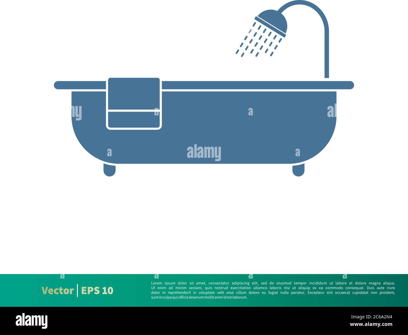 Bathtub Icon Vector Logo Template Illustration Design. Editable Vector EPS 10. Stock Vector