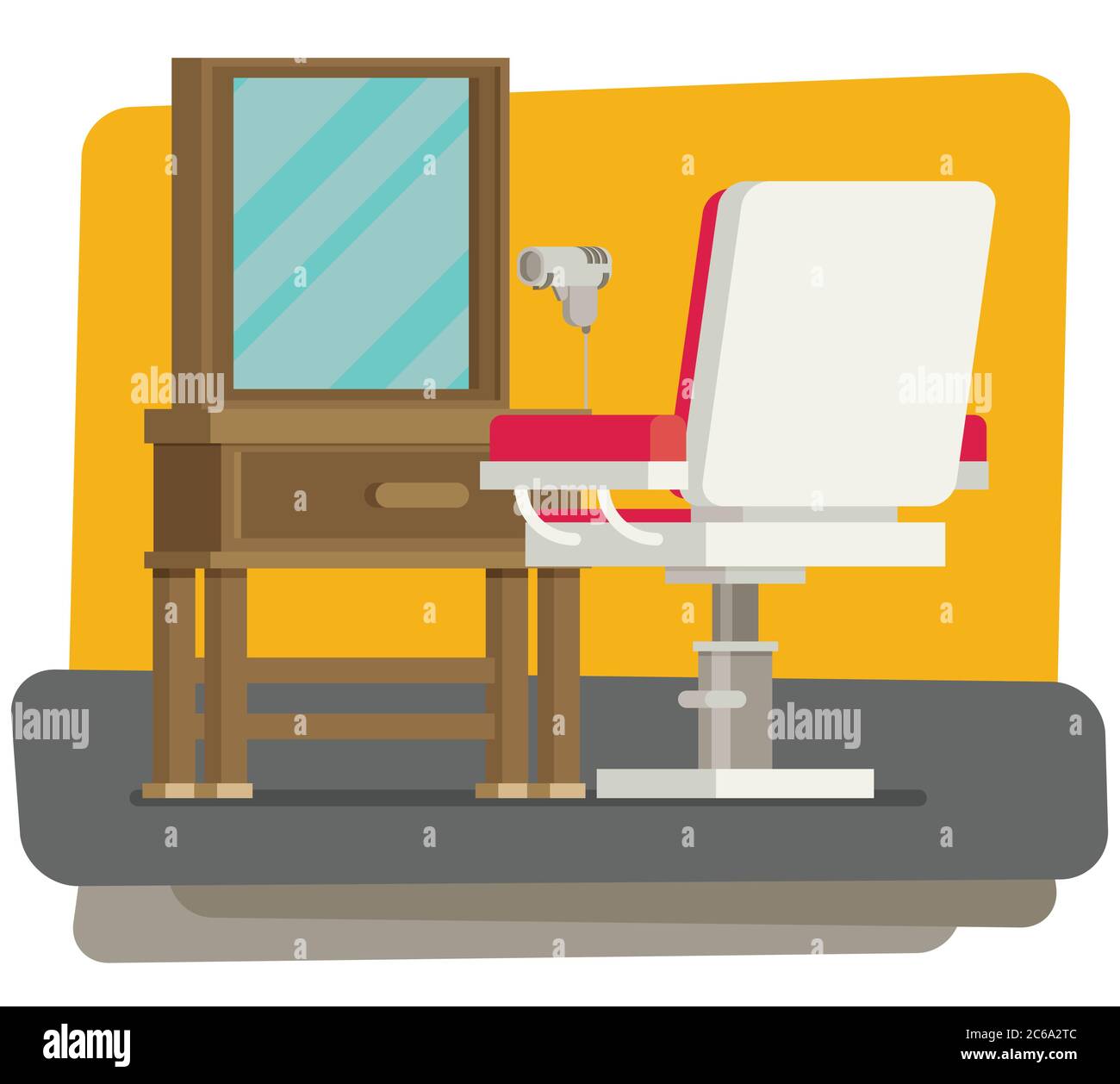 Flat barbershop. Interior. Vector illustration Stock Vector