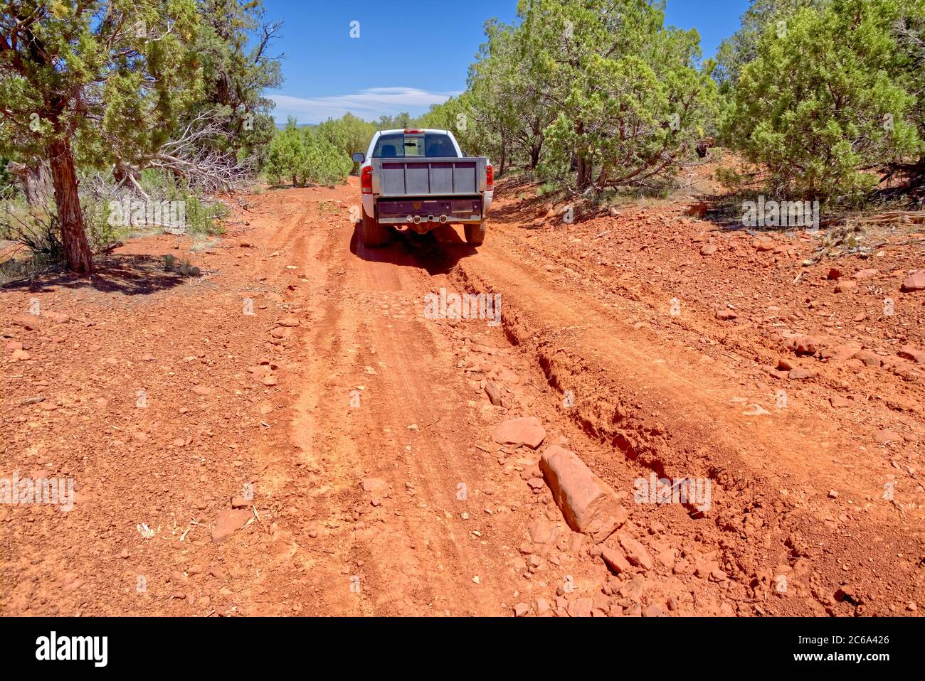 4x4 on a dirt road, Prescott National Forest, Arizona, USA Stock Photo