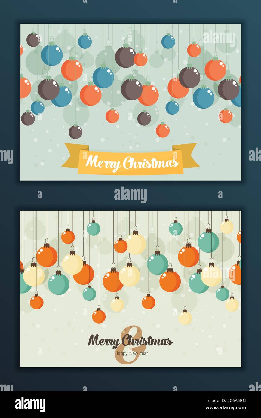 Christmas vintage greeting card. Vector illustration Stock Vector Image ...