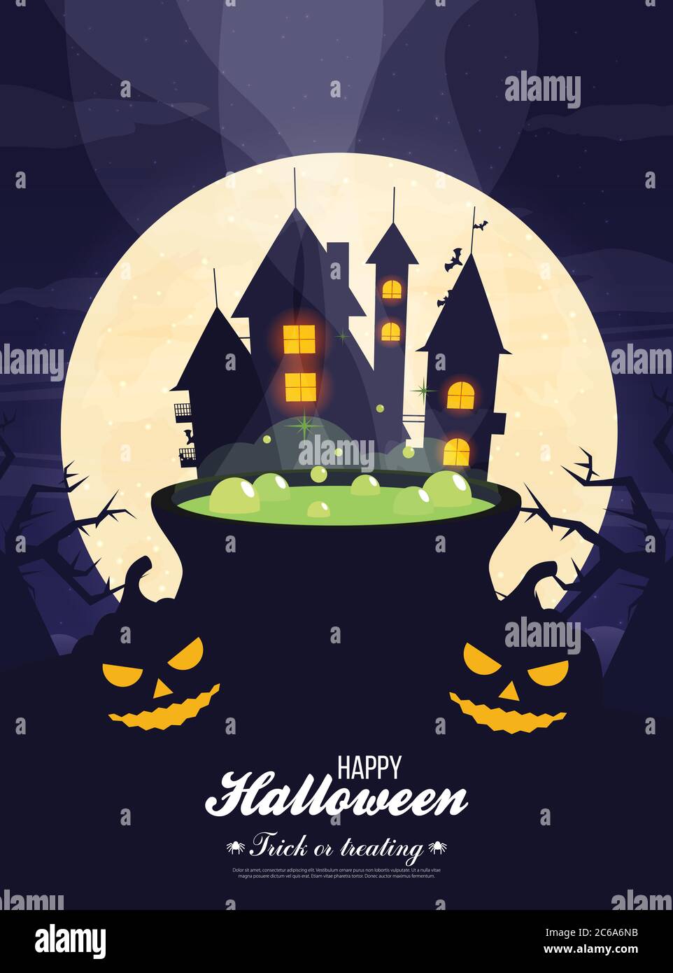 Halloween background flat design vector Stock Vector Image & Art - Alamy