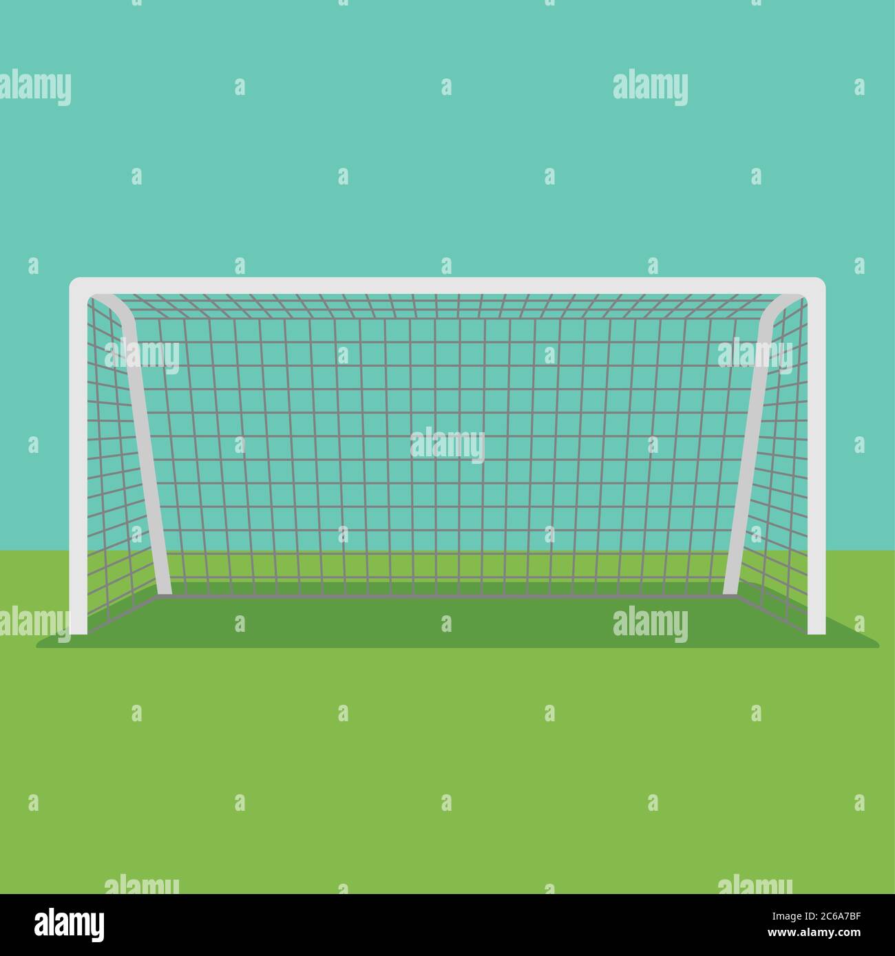 Soccer Goal Flat Icon Vector On Background Stock Vector Image Art Alamy