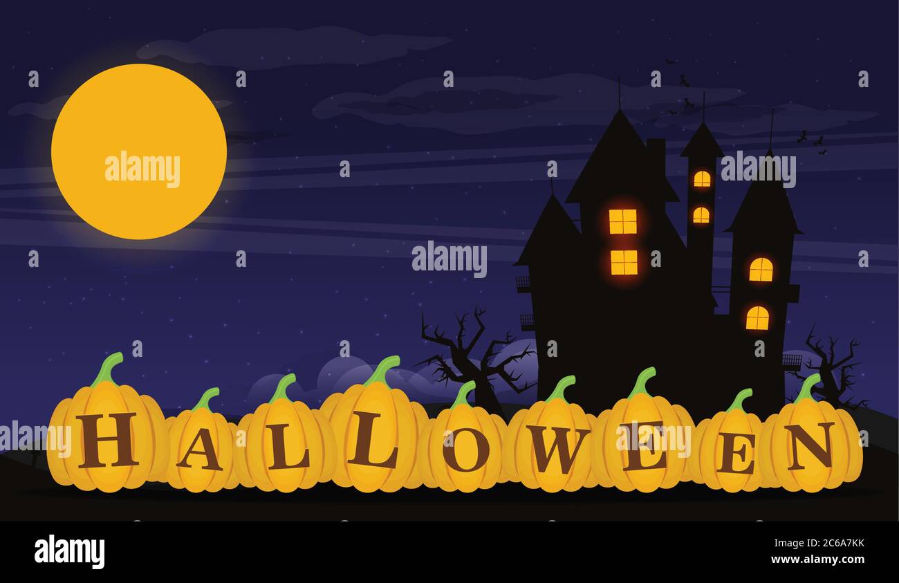 Halloween cartoon background Stock Vector Image & Art - Alamy