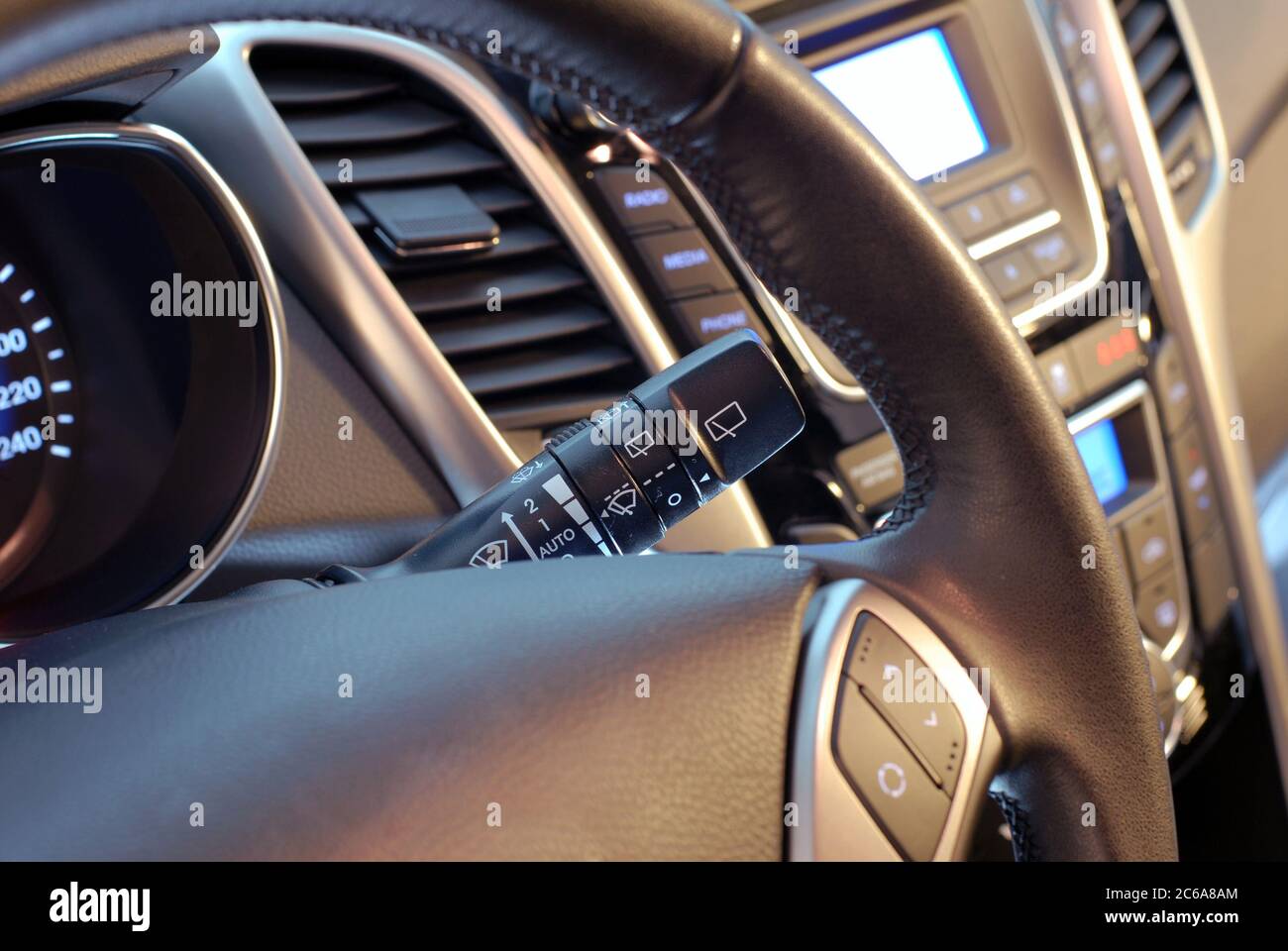 the switch for adjusting the windshield wipers Stock Photo Alamy