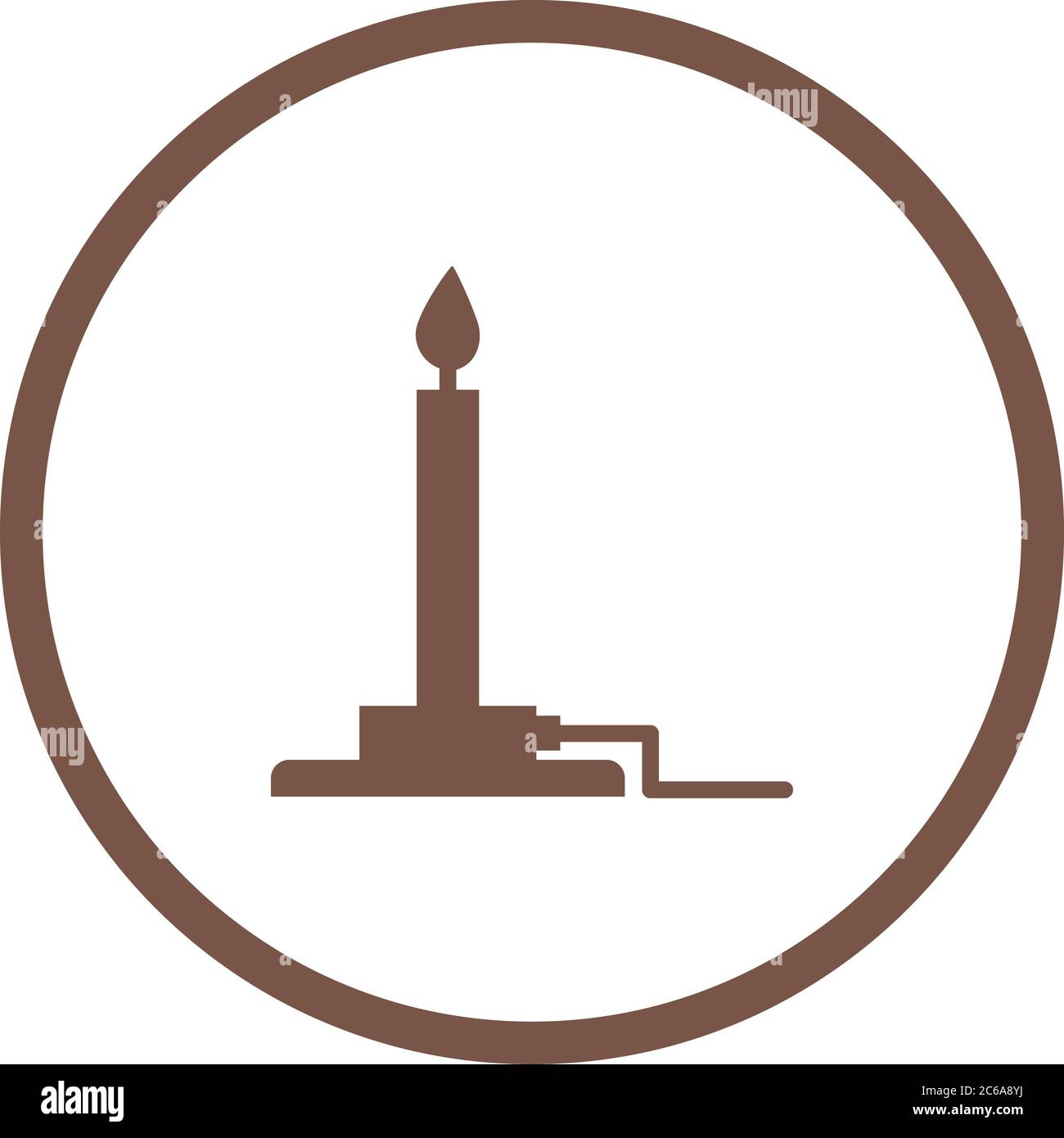 Unique Bunsen Burner Vector Glyph Icon Stock Vector