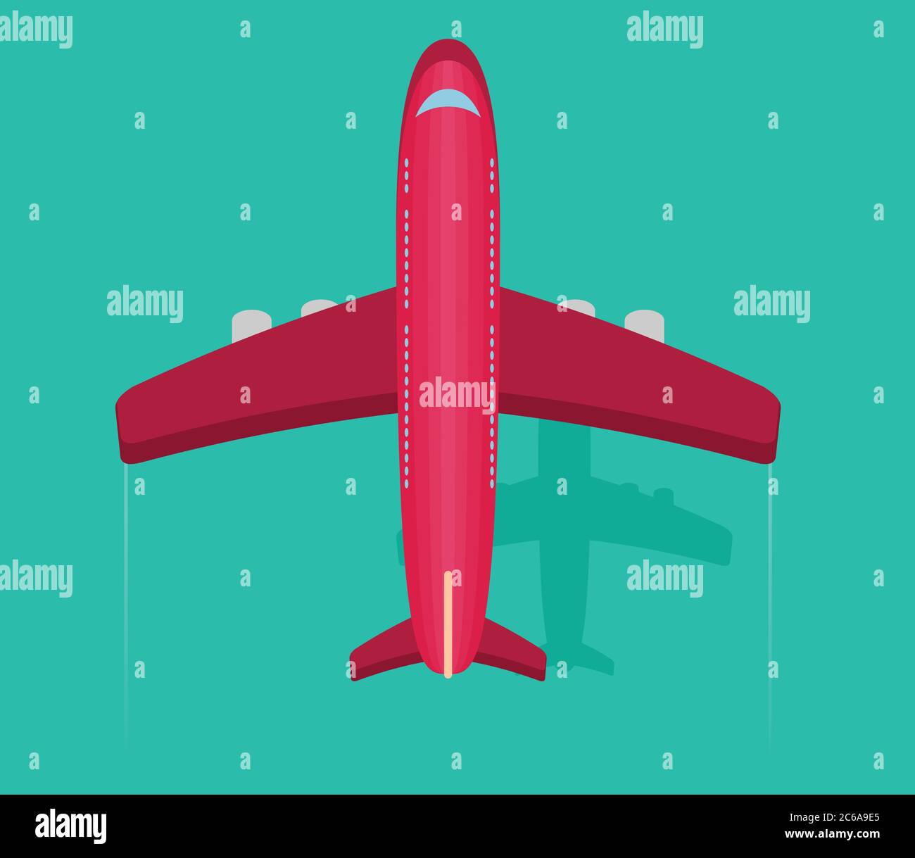 Plane or airplane in the sky vector illustration in flat style Stock ...