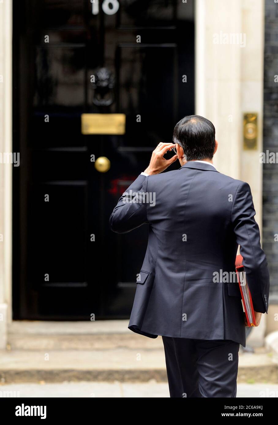 Rishi Sunak MP - Chancellor of the Exchequer - arriving at 10 Downing Street after answering Treasury Questions in Parliament, 7th July 2020 Stock Photo