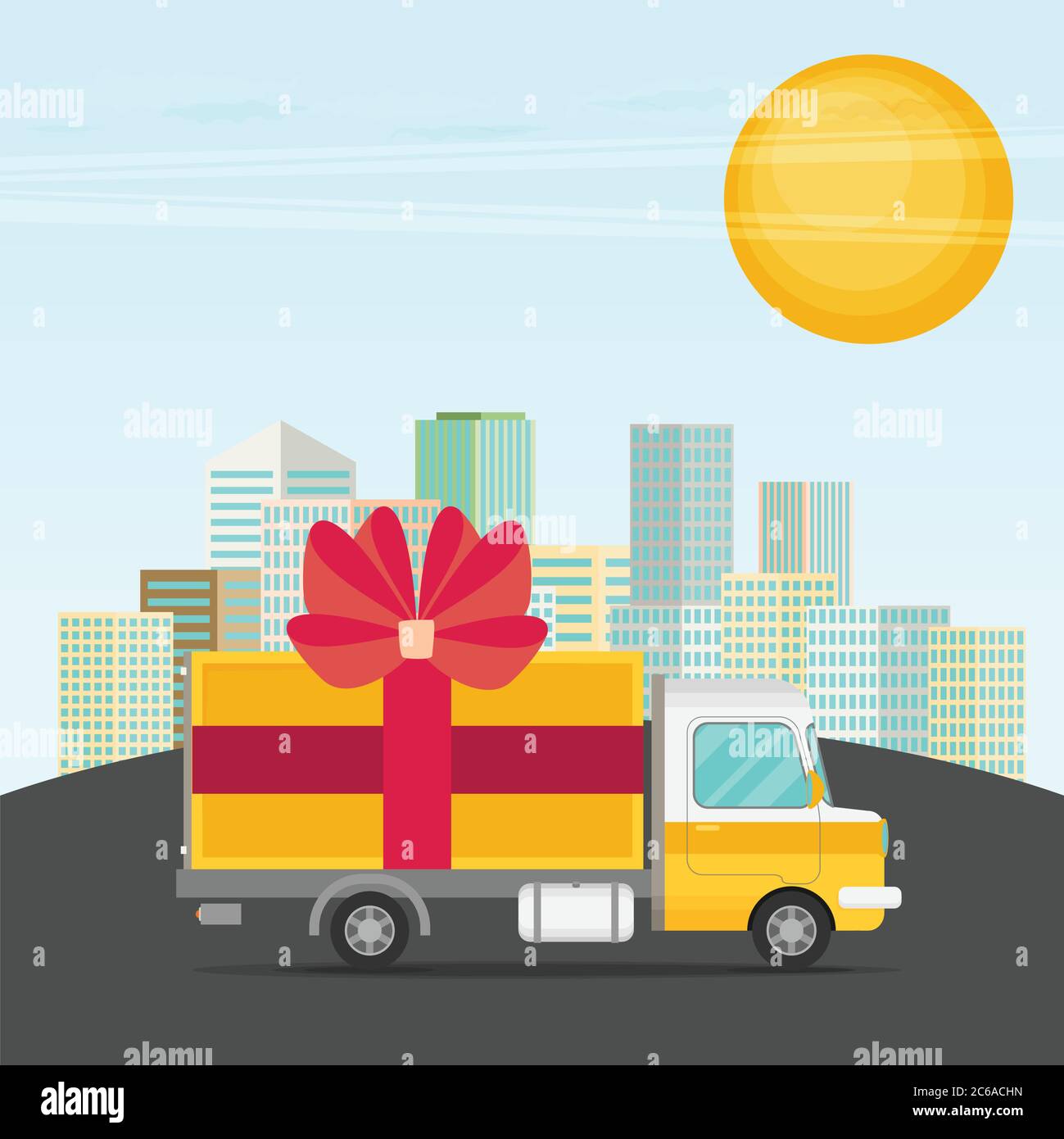 Vector free delivery concept in flat style - illustration for banner ...