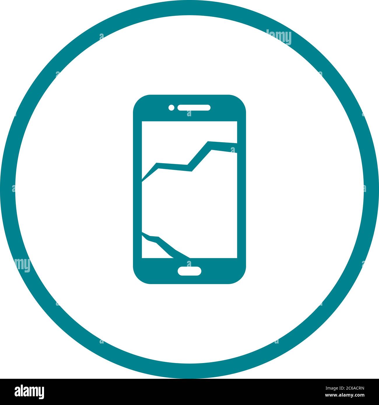 Unique Broken Cell Phone Vector Glyph Icon Stock Vector