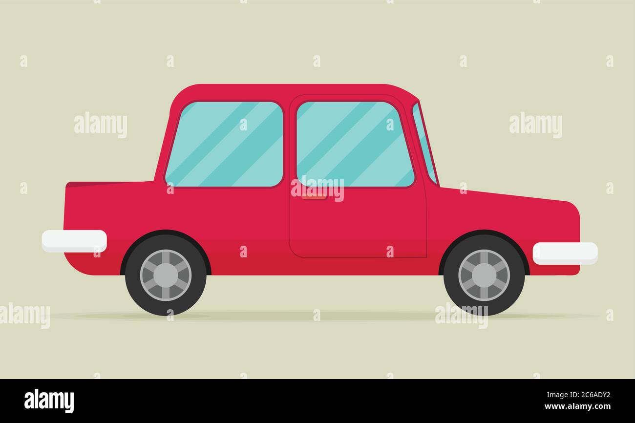 Old car. Flat styled vector illustration Stock Vector