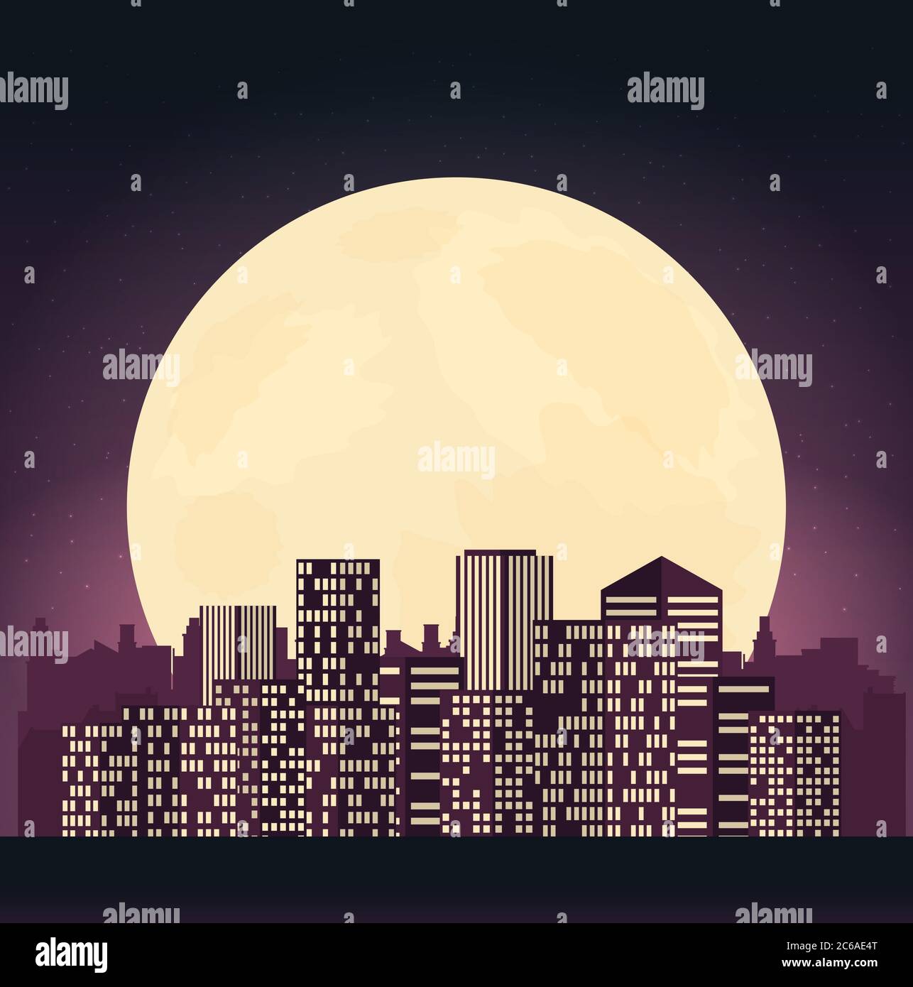 Night cityscape in flat style Stock Vector Image & Art - Alamy