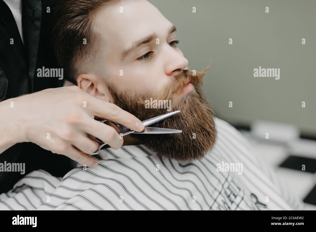 Beard styling and cut. 