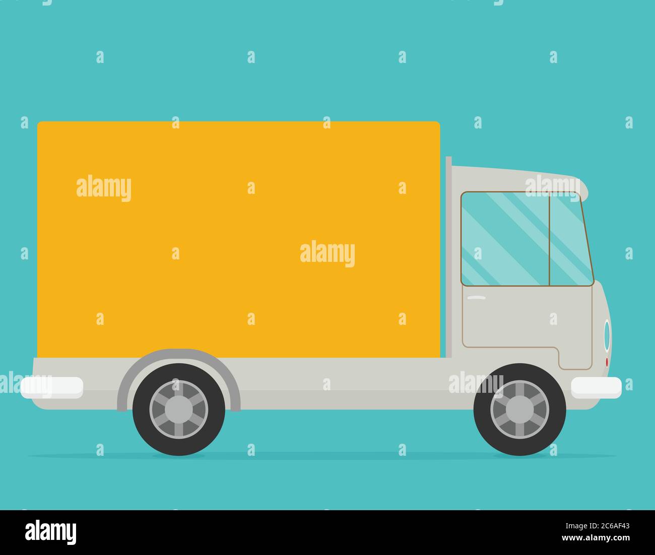 Delivery vector transport truck van. Flat vector. Stock Vector