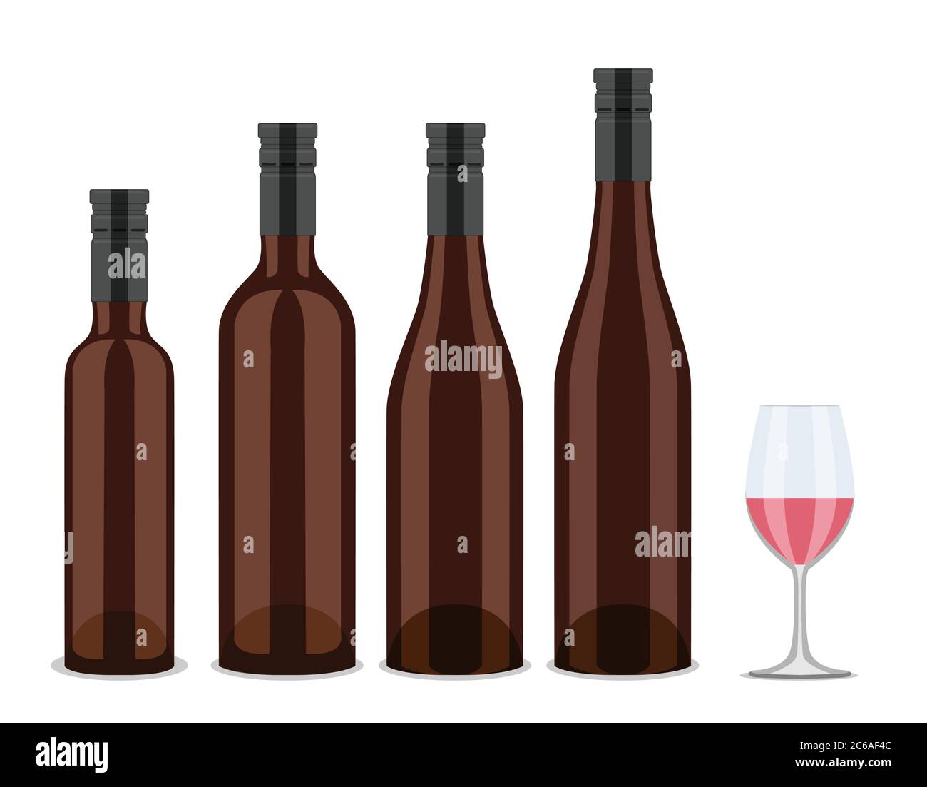 set of bottles of wine, flat design Stock Vector Image & Art - Alamy