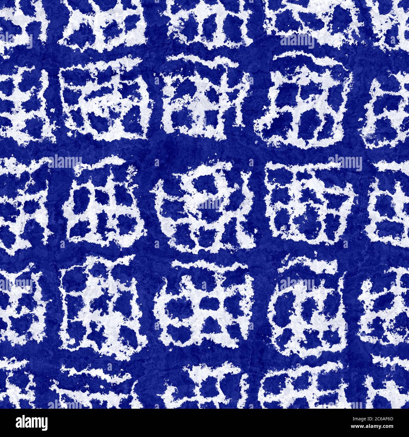 Seamless indigo dyed twisted bandana texture. Blue dark woven cotton effect  background. Repeat Indonesian batik resist pattern. White block printed  Stock Photo - Alamy