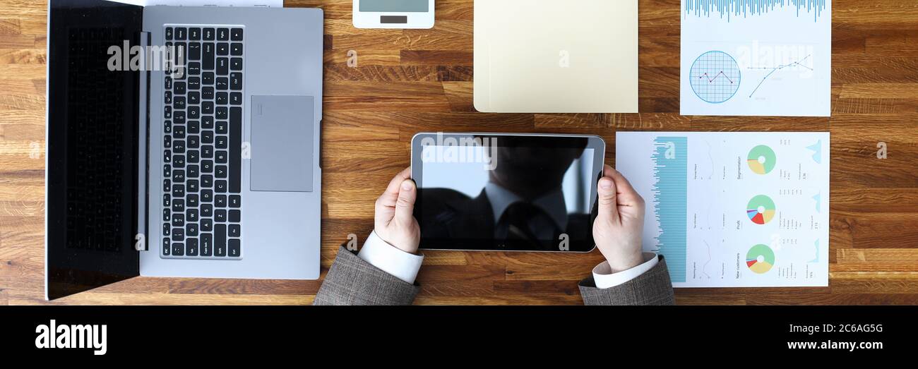Partners making profitable deal Stock Photo