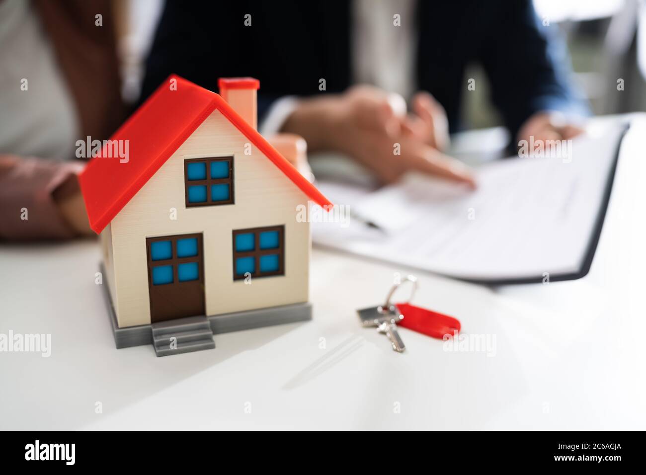 Real Estate Rent Contract Sign And House Key Stock Photo Alamy