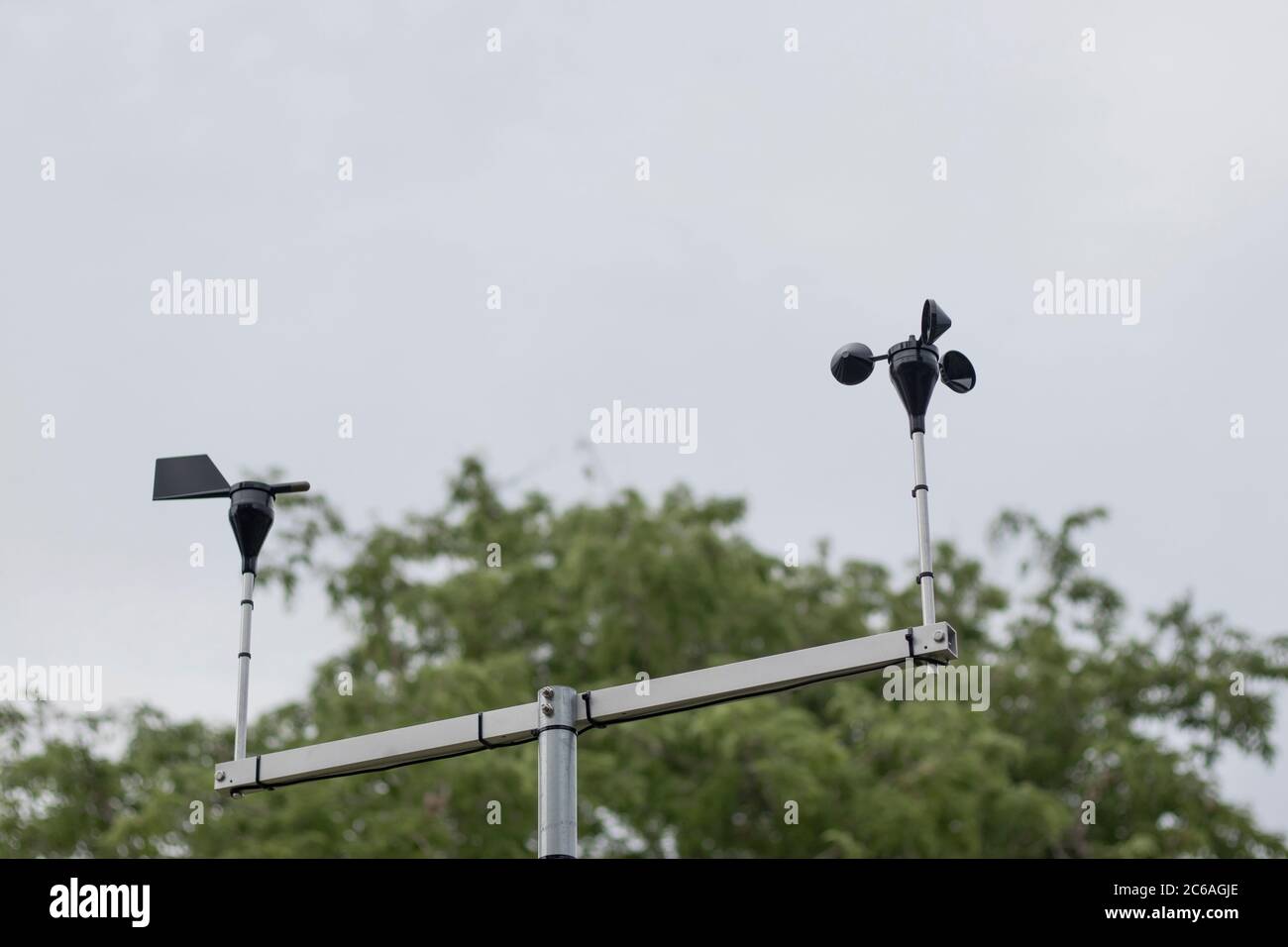 Wind speed and direction meter with sky background Stock Photo Alamy
