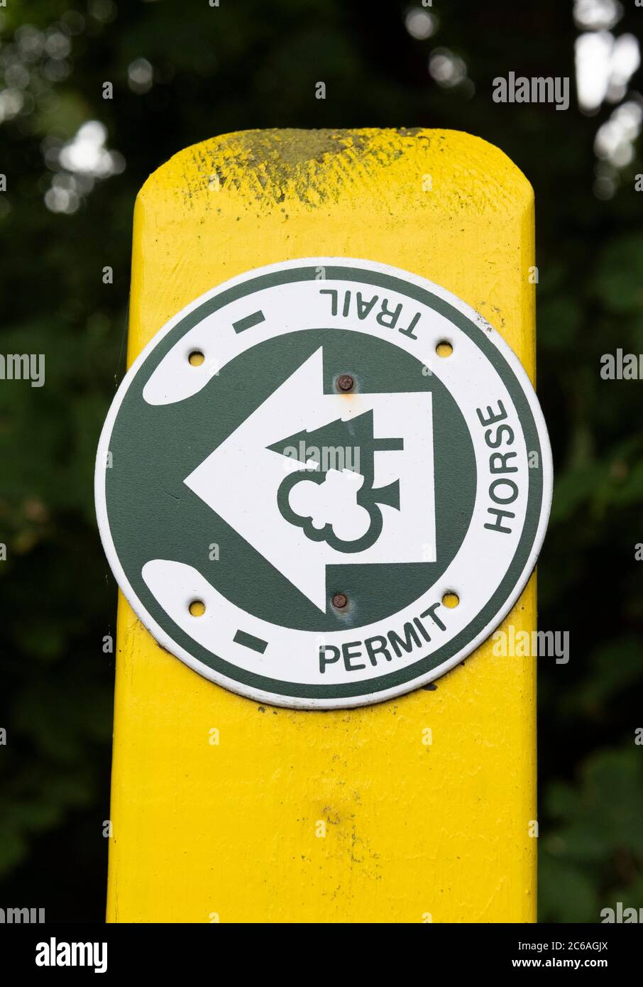 Forestry commission Horse trail riding permit sign ,Blidworth woods