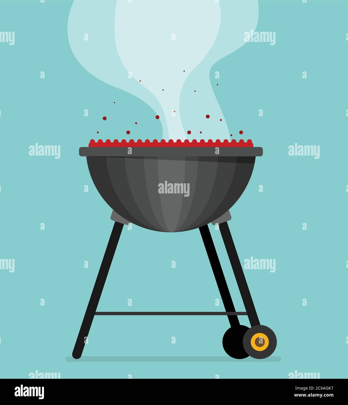 Barbecue. Flat style design - vector Stock Vector