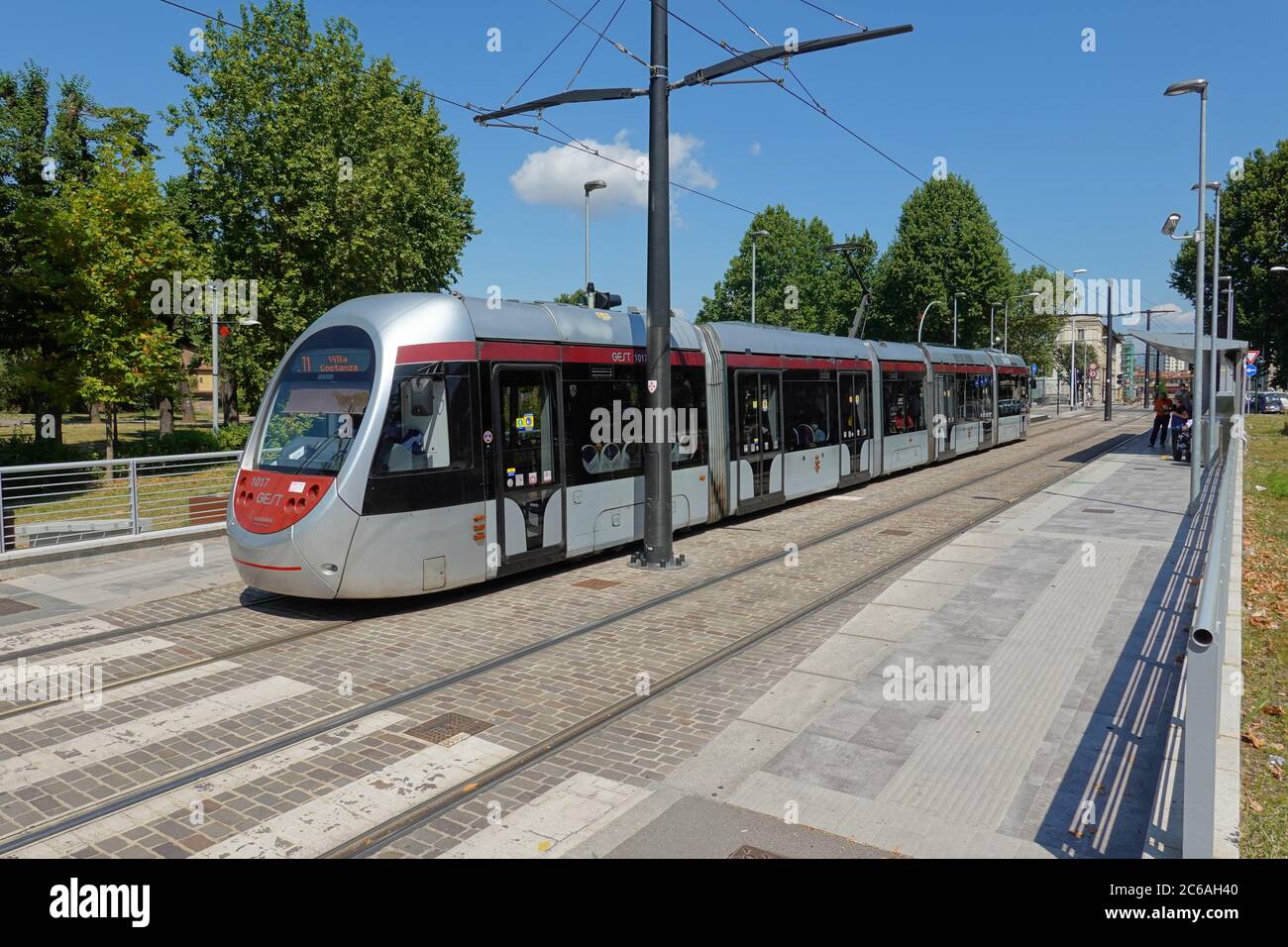 Florenz, Straßenbahn, T1 StrozziFallaci // Florence, Tramway, T1 StrozziFallaci Stock Photo