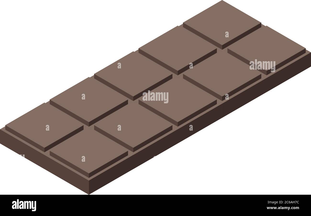 Chocolate bar icon, isometric style Stock Vector