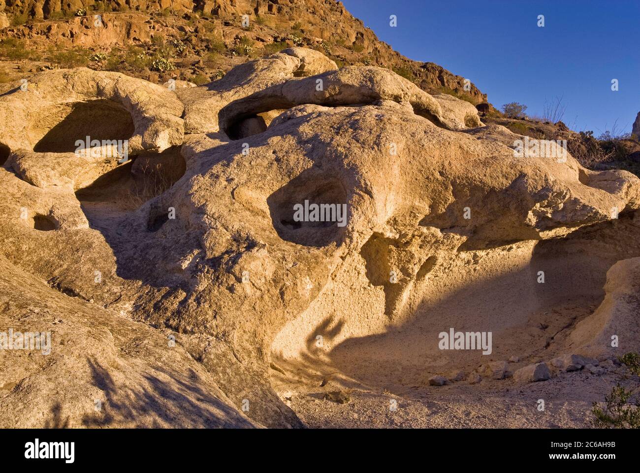 Wind caves at Three Dike Hill area in Bofecillos Mountains in Big Bend