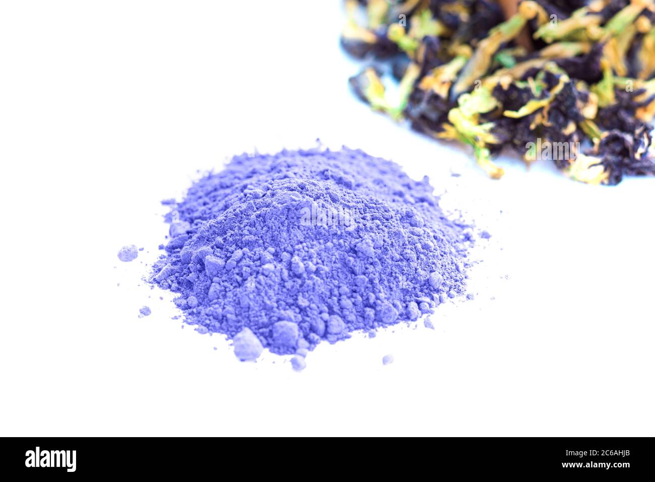 Stages of creating natural blue tea anchan Stock Photo - Alamy